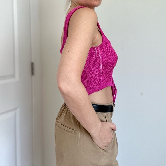 Lace Up Corset Style Knit Top - Picture 3 of 8